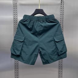 Nam Retro Nhiều Túi Quần Short Hàng Hóa Mùa Hè Mỏng Rời Thẳng Áo Khoác Ngoài Capris Màu Trơn Dây Rút Quần Ngắn 8