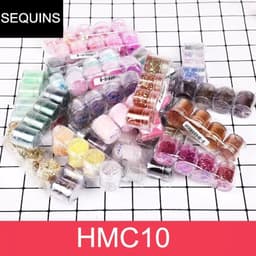 Set 4 chai charm kim tuyến, sequins lấp lánh các loại dùng làm nail, trang trí resin, slime HMC010 3