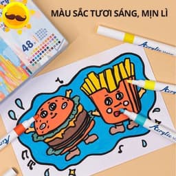 Bút lông màu ACRYLIC MARKER 60 bút cao cấp màu sắc chân thực tươi sáng 7