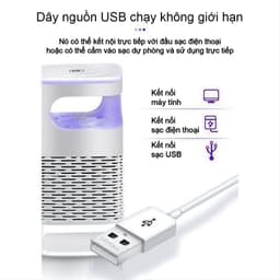 Đèn bắt muỗi, máy bắt muỗi công nghệ cao, máy diệt côn trùng thông minh kiêm đèn ngủ cổng sạc USB 7