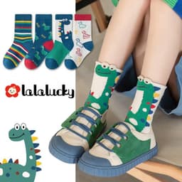T24 Set 10 Đôi Tất Vớ Cotton Cho Bé Trai Và Bé Gái Họa Tiết Hoạt Hình Khủng Long Kute 8