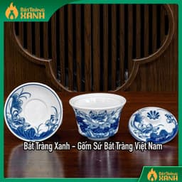 BỘ ĐỒ THỜ BÁT TRÀNG MEN LAM - MEN TRẮNG VẼ KĨ - ĐỒ THỜ BAN THỜ GIA TIÊN 1M97 - 2M17 8