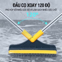 Chổi chà sàn nhà tắm 2IN1 thiết kế đầu gạt nước và đầu chổi xoay 120 độ - Bách Hóa Kiều Oanh 2
