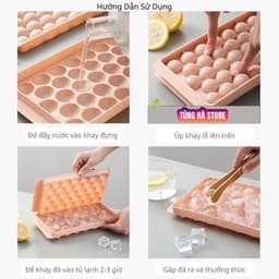 Khay Đá Viên Tròn 33 Viên Có Nắp Đậy 3