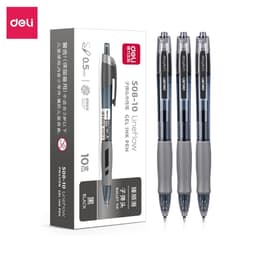 Bút Bi Mực Gel Nhanh Khô Ngòi 0.5mm Deli S08 Bút Gel Bấm Không Lem Mực Xanh/Đen/Đỏ Bút Bi Nước Học Sinh 8