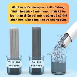 Cây lau kính tự vắt mini gấp gọn, dụng cụ lau vệ sinh bàn bếp, bàn làm việc kính ô tô thấm hút nước 6