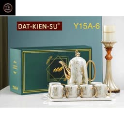 Bộ Ấm Chén gốm sứ men cầu vồng cực sang trọng trang trí Tết Huydecor 5