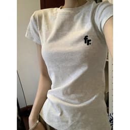 【100% cotton 】Áo baby tee Áo Thun ôm body Áo y2k Slim-fit Fit Vai Trước Cotton Nguyên Chất Ngắn @ - 2