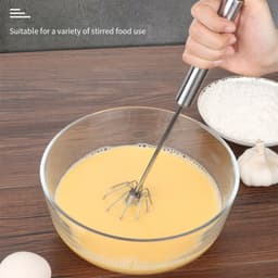 Máy đánh trứng bán tự động GOFIDIN, Máy đánh trứng đẩy tay đa kích thước bằng thép không gỉ, Đa năng bền bỉ Dễ dàng làm sạch Dễ dàng sử dụng Máy xay sinh tố quay Nhà bếp 9