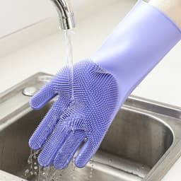 Găng tay rửa bát sợi silicon tạo bọt bảo vệ da tay siêu tiện lợi 5