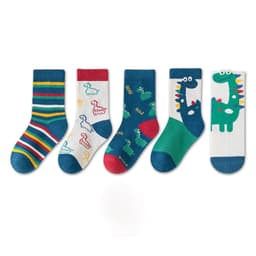 T24 Set 10 Đôi Tất Vớ Cotton Cho Bé Trai Và Bé Gái Họa Tiết Hoạt Hình Khủng Long Kute 2