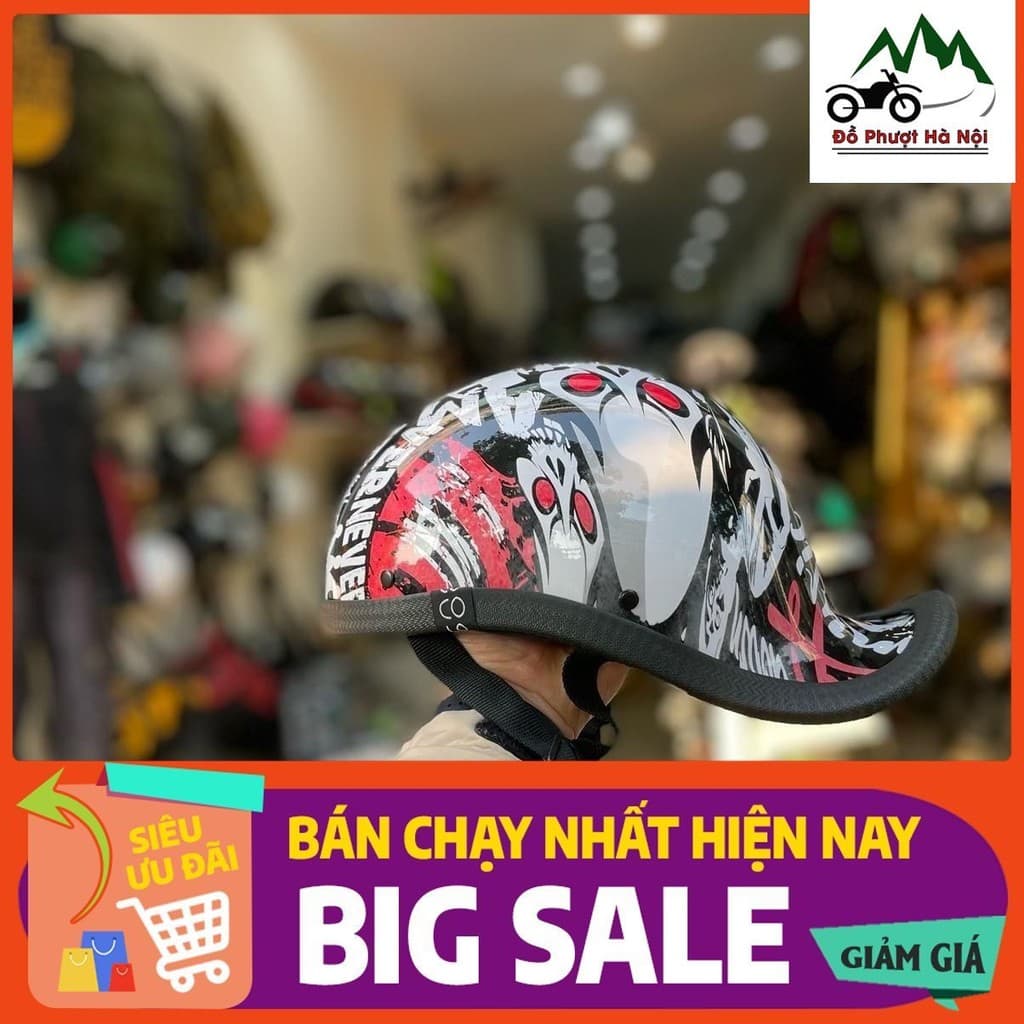 Mũ ngựa ngược gangster tem thể thao cao cấp - mũ đẹp chuẩn chất Nón Bảo Hiểm Nam Chạy Xe Đạp