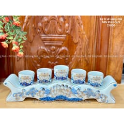[Vẽ Vàng] Đồ thờ Bát Tràng họa tiết hoa sen phú quý vẽ vàng 24k - Đồ thờ cúng, Đồ thờ gia tiên. 8