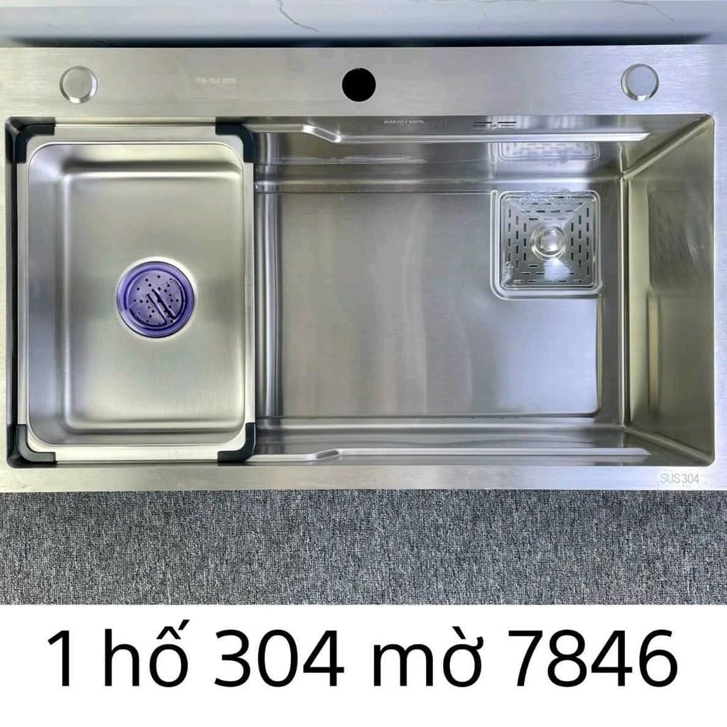 Chậu 1 Hố inox 304 Cao Cấp, Dày Dặn Chắc Chắn, Độ Bền Cao. Hàng Loại 1