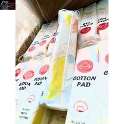 Bông Tẩy Trang Gấu Dâu 150 Miếng, Hatsu 100% Tự Nhiên, Không Gây Kích Ứng, Bông Vuông Hatsu Bông Mềm Bám Viền Vòng Quanh 4