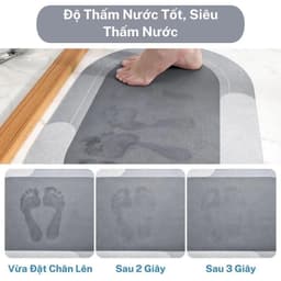 Thảm Lau Chân Silicon cao cấp Siêu Thấm Hút Nước (40x60cm) - Thảm Chùi Chân Đế Cao Su Chống Trơn Trượt Nhung SP 3