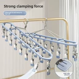 Móc bọc nhựa 20 kẹp​​ ​​Thép không gỉ, ​​Dụng cụ sắp xếp quần áo chống gió​​ TUIDO SHOP 3