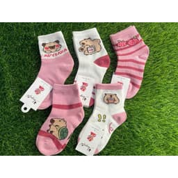 Sét 10 Đôi Tất Vớ Hoạt Hình Kuromi -Tất Cotton Tím Cổ Cao -Tất Dễ Thương Dài Bé Gái Cute 3