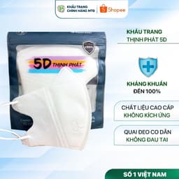 Khẩu trang 5D kháng khuẩn thùng 100 chiếc dùng 1 lần thịnh phát 5