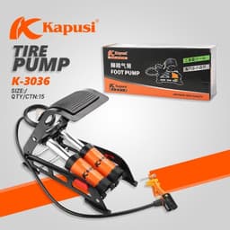 [ CHÍNH HÃNG ] BƠM XE ĐẠP CHÂN 2 ỐNG KAPUSI K-3036. HÀNG CHÍNH HÃNG CAO CẤP 1