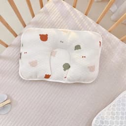 Gối Lõm Mặt Lụa Cotton Việt Nam Họa Tiết Pastel Cao Cấp, Êm Ái Chống Mép, Bẹp Đầu Cho Bé 9