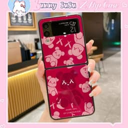 Ốp Samsung Z Flip 3 - ZFlip3 - Z Flip3 - Flip3 5G họa tiết gấu cá tính phủ bóng chống dơ bảo vệ toàn diện 1