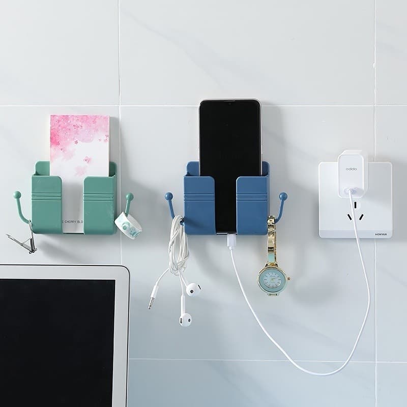 Combo 2 Kệ Điện Thoại Remote Dán Tường Có Tai Để Đồ Dùng Treo Chìa Khóa Tiện Dụng