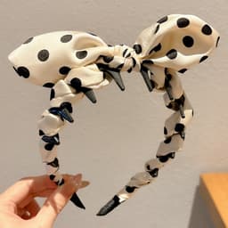 Bow Polka Dot Headband Nữ High Skull Top Mũ chống trượt 7