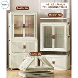 Tủ Đồ Chứa Quần Áo Cho Bé, Có bánh Xe Xoay 360 Độ Tiện Lợi, Tủ Nhựa Đa Năng 9