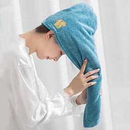 -(Khăn cao cấp)Khăn quấn tóc,lau Đầu Ủ Tóc Nhanh Khô Cho Nữ Mềm Mịn Thấm Hút Tốt 8