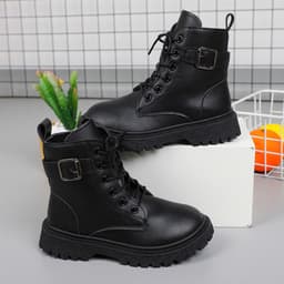  Bốt bé gái, Giày Bốt Cho Bé Gái 3 Tuổi Đến 10 Tuổi, Giày Bốt Cổ Cao Khóa Kéo Tiện Lợi, Boots Trẻ Em Gái Da Pu Mềm [A04] 8