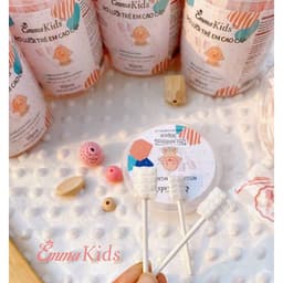 Hộp 30 que gạc rơ lưỡi, que tưa lưỡi  vệ sinh răng miệng cho bé EmmaKids , dùng được cho bé sơ sinh và trẻ nhỏ-LULABU 2