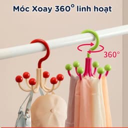 Móc Treo Đồ Đa Năng Xoay 360 Độ, Móc Treo Quần Áo 6 Cạnh, Tú Xách, Đồ Lót Tiện Lợi Tiết Kiệm Không Gian_LMA _LMA 1