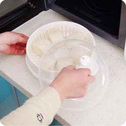 Bộ khay hấp lò vi sóng Việt Nhật (5625) 2 tầng chịu nhiệt tốt tiện lợi 7