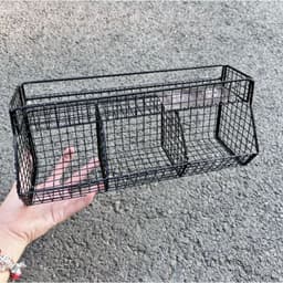 Kệ Inox 3 Ngăn 2 Tầng Lưới Treo Tường Nhà Bếp Và Nhà Tắm, Giỏ Đựng Đồ Lưới Tiết Kiệm Không Gian 8