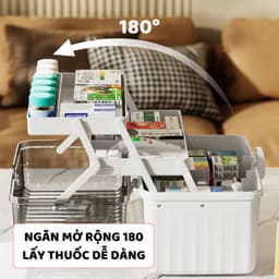 Hộp Đựng Thuốc 3 Tầng, Hộp Đựng Thuốc, Đồ Y Tế Gia Đình Có Tay Cầm, Khóa Đóng Mở An Toàn Q080 4