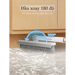 Chổi cọ sàn nhà tắm 2 trong 1 ECOCO kèm gạt nước xoay 180 độ cán dài mẫu mới 2025 vệ sinh đa năng E25139 4