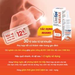 Xịt lợi khuẩn LiveSpo NAVAX - Giảm nguy cơ viêm tai mũi họng - Hộp 20ml 3