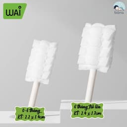 Que tưa lưỡi, rơ lưỡi WAI hộp 30 que cho bé sơ sinh (1 đầu rơ lưỡi) 8