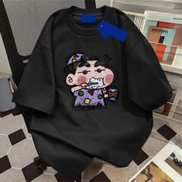 [Fashionsun] Áo thun S-8XL Phim hoạt hình Nhật Bản Anime Crayon Shin chan Chải răng Họa tiết in áo thun cotton Nữ Unisex Quá khổ Plus Size Áo thun hợp thời trang 8