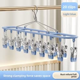 Móc bọc nhựa 20 kẹp​​ ​​Thép không gỉ, ​​Dụng cụ sắp xếp quần áo chống gió​​ TUIDO SHOP 5