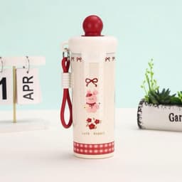 Cốc Giữ Nhiệt Lạnh Dung Tích 600ML Hoạ Tiết Mèo - Cún Dễ Thương Tặng Kèm Móc Khoá và Nút Bịt free ship 2