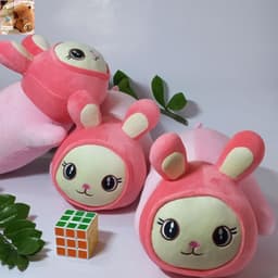 Gấu bông thỏ hồng Cosplay, gối ôm thỏ hồng siêu mềm mịn, Gấu thỏ hồng dễ thương kt 35-40cm Xưởng gấu bông gaubong.ami 6