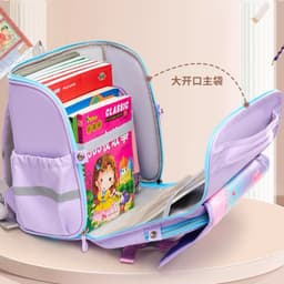 Balo Chống Gù CHo Bé Cấp 1 Bản Hộp ( Vuông ) Kích Thước 33x35cm Chống Thấm Nước 5