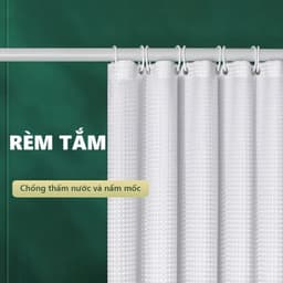 Rèm Nhà Tắm Chống Nước Chống Bám Bẩn Họa Tiết Đẹp Rèm Vải Ngăn Phòng Rèm Cửa Sổ Tặng Móc Treo VIHOMY 2