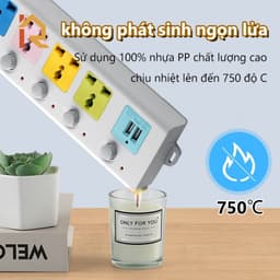 Ổ Cắm Điện USB Đa Năng Cao Cấp Chống Giật Dài 4m, 2 Cổng Cắm USB Chốt An Toàn Tiện Dụng gd1511 5