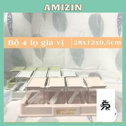 Bộ 4 lọ đựng gia vị có thìa Việt Nhật -Hũ đựng gia vị có nắp đậy tiện dụng bền đẹp (MS:2939) -Buôn rẻ 01268 2