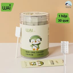 Que tưa lưỡi, rơ lưỡi WAI hộp 30 que cho bé sơ sinh (1 đầu rơ lưỡi) 7