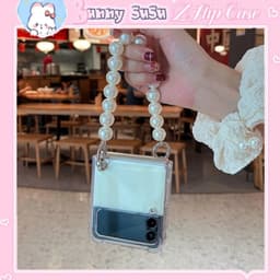 [CÓ SẴN] Ốp chống sốc Samsung Z Flip 3 - Z Flip4 - ZFlip3 - Flip4 5G kèm dây đeo ngọc sang trọng 6