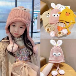 Mũ len lót lông nhiều hình đáng yêu cho bé 5 - 12 tuổi phong cách Hàn Quốc M317 2